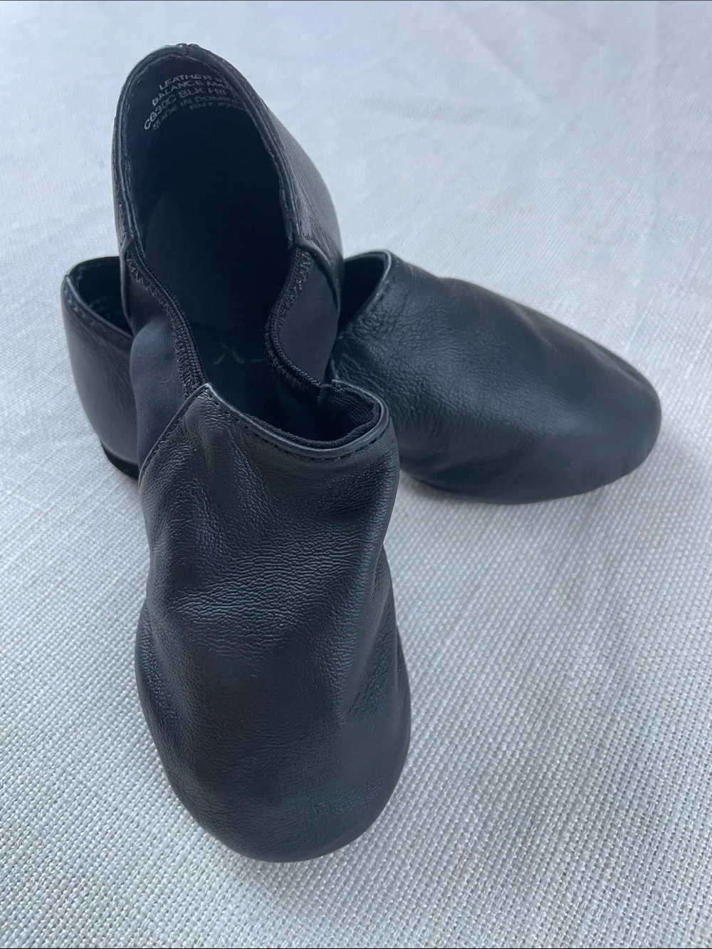 Kids Black Leather Jazz Dance Shoes 13M